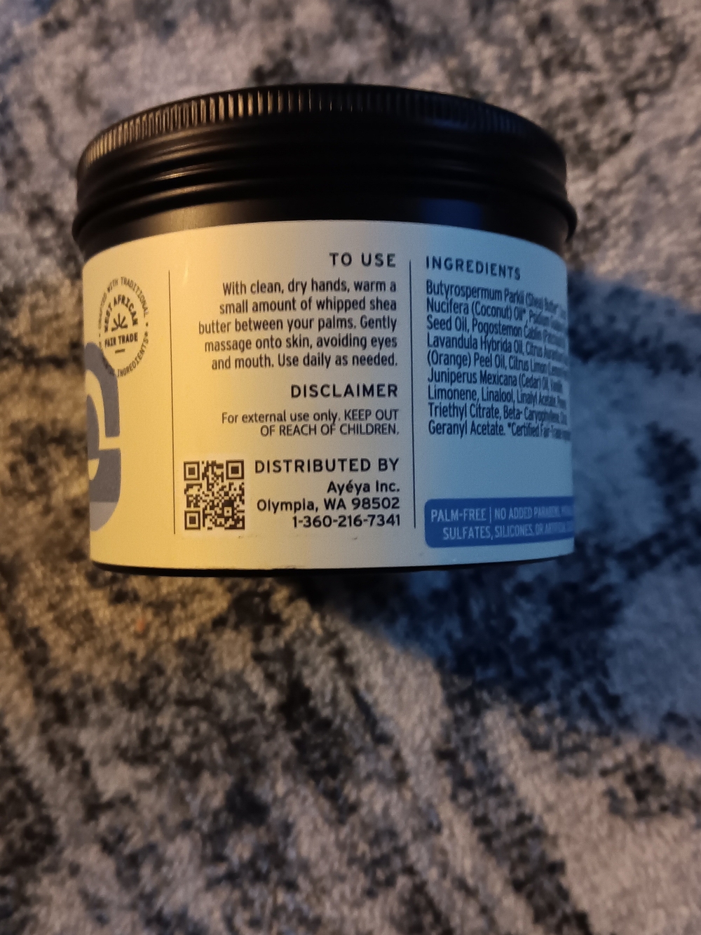 Ayeya Whipped Shea Body Butter - Balance 5oz . - Picture 2 of 4